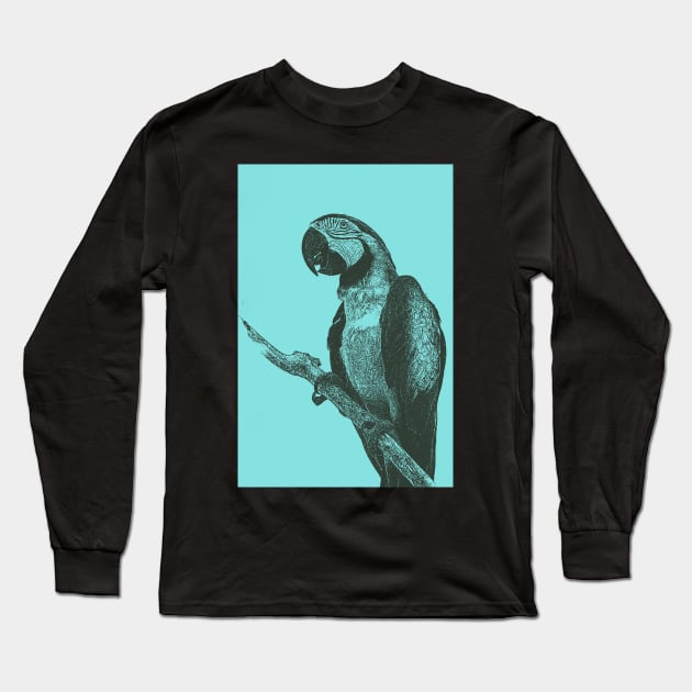 Macaw Bitmap Effect Long Sleeve T-Shirt by Animalloova